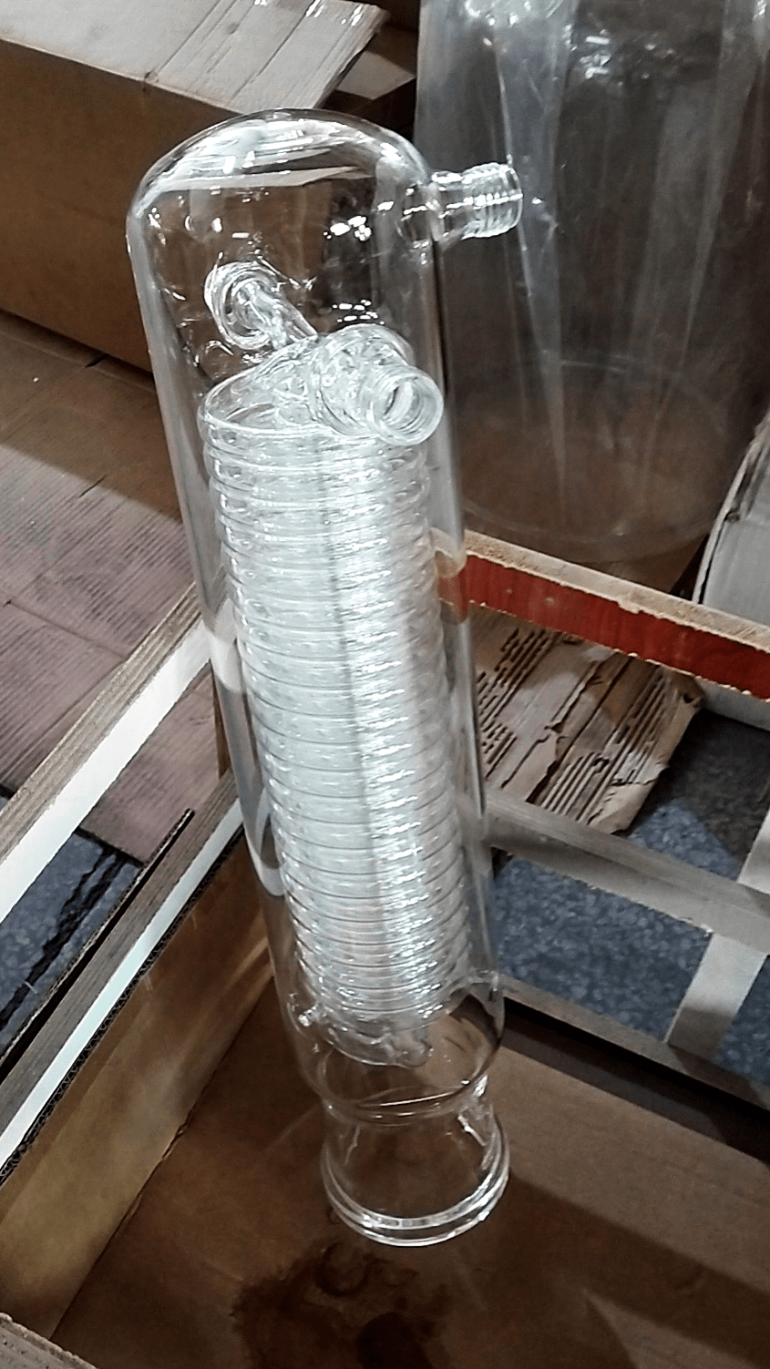 Rotary glass condenser